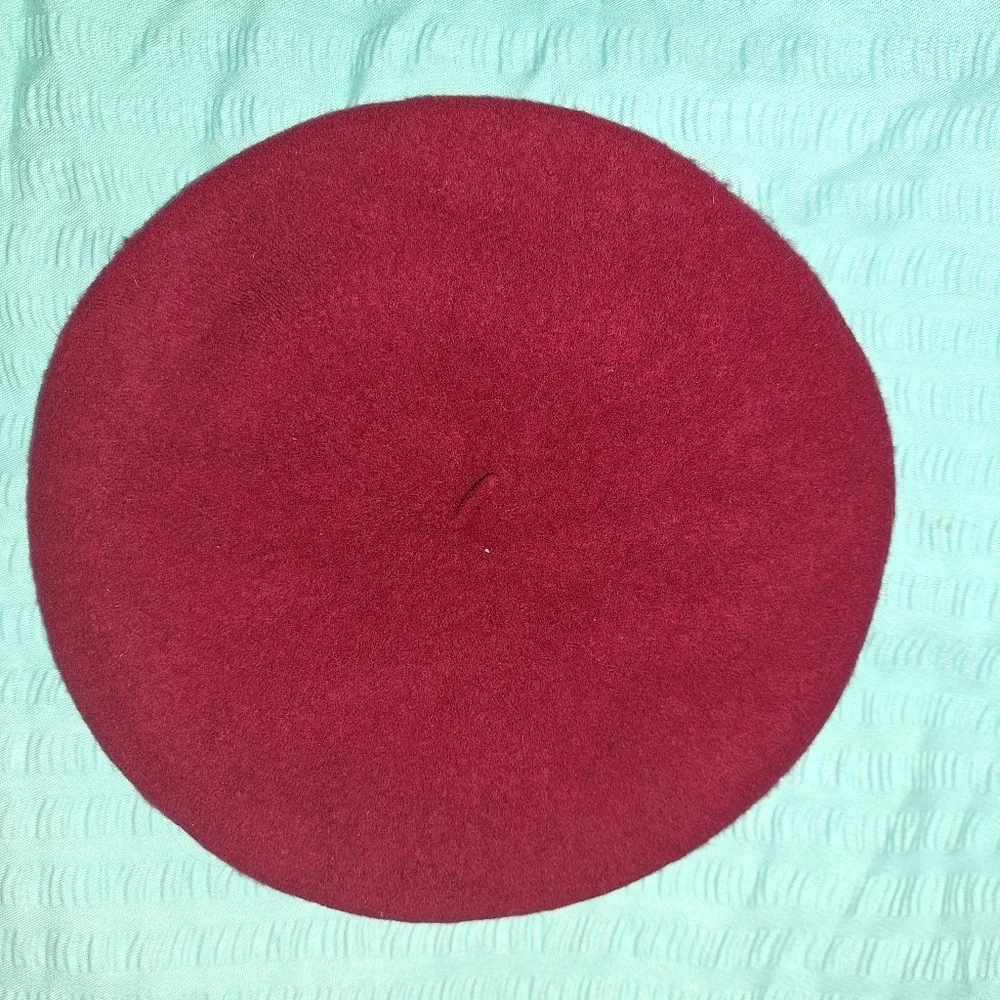 Vintage Wool Raspberry Beret One Size - Picture 1 of 4